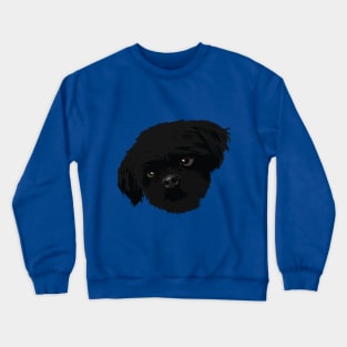 Black dog Hairy Only head Crewneck Sweatshirt